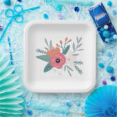 Square Wildblume Posy Party Teller (Party)