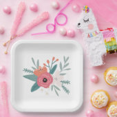 Square Wildblume Posy Party Teller (Party)