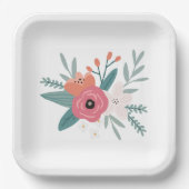 Square Wildblume Posy Party Teller (Vorderseite)