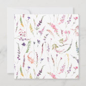 Square Wildblume Watercolor Floral Moderne Hochzei Einladung (Rückseite)