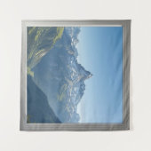 Square Window with Views of the Swiss Alps Wandteppich (Vorderseite (Horizontal))