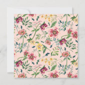 Square Woodland Fairy Tale Rabbit Girl Babydusche Einladung (Rückseite)