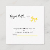 Square Yellow Gingham Diaper Raffle Card Begleitkarte (Vorderseite)