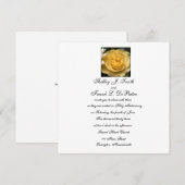 Square Yellow Rose Wedding Einladung (Vorne/Hinten)