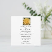 Square Yellow Rose Wedding Einladung (Stehend Vorderseite)