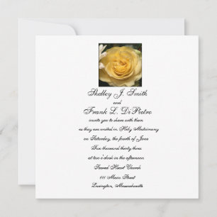 Square Yellow Rose Wedding Einladung
