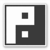 Square Yin Yang Aufkleber (Vorderseite)