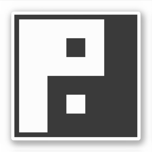 Square Yin Yang Aufkleber (Vorderseite)