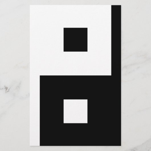 Square Yin Yang Briefpapier (Vorderseite)
