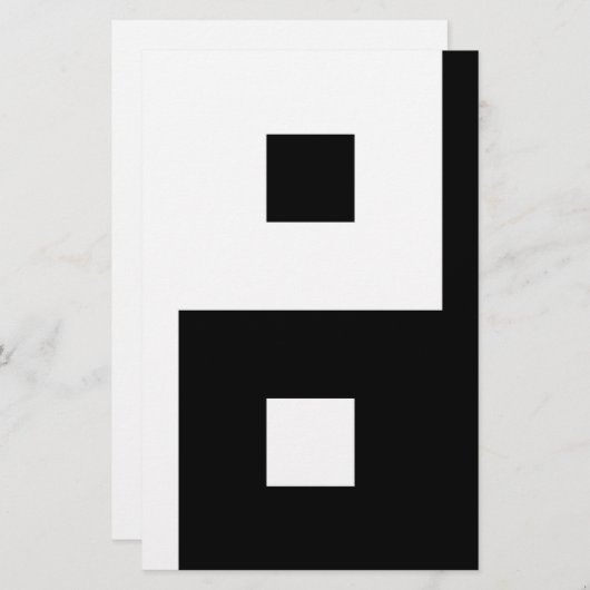 Square Yin Yang Briefpapier (Vorne/Hinten)