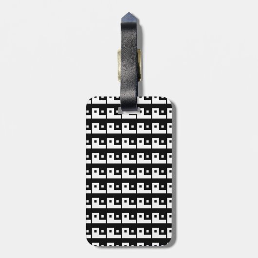 Square Yin Yang Gepäckanhänger (Rückseite vertikal)