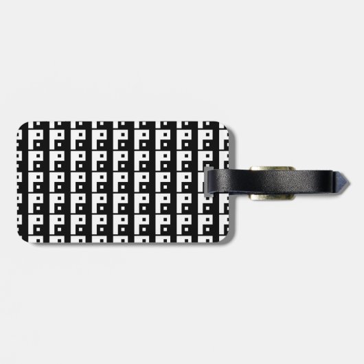 Square Yin Yang Gepäckanhänger (Rückseite horizontal)