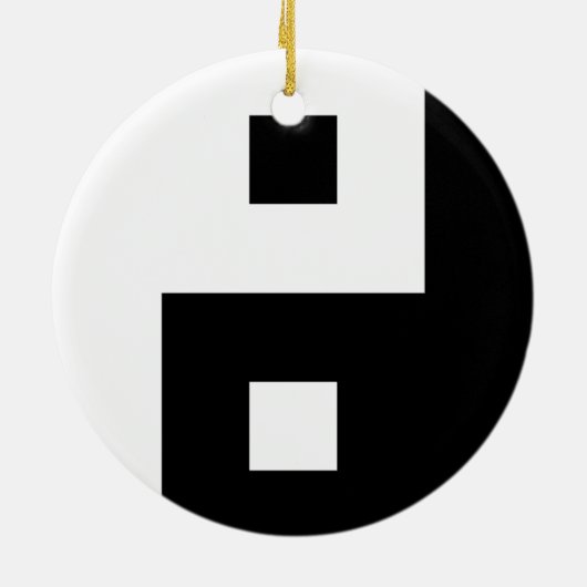 Square Yin Yang Keramik Ornament (Hinten)