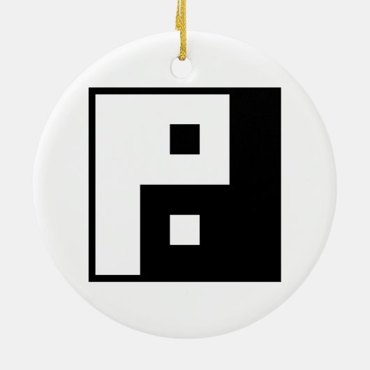Square Yin Yang Keramik Ornament (Hinten)