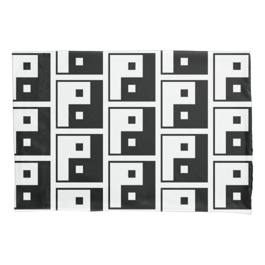 Square Yin Yang Kissenbezug (Vorderseite-Links)