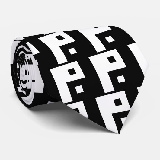 Square Yin Yang Krawatte (Gerollt)