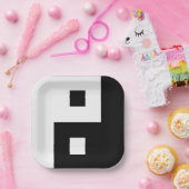 Square Yin Yang Pappteller (Party)