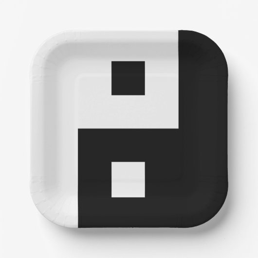 Square Yin Yang Pappteller (Vorderseite)