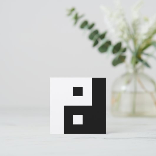 Square Yin Yang Quadratische Visitenkarte (Stehend Vorderseite)