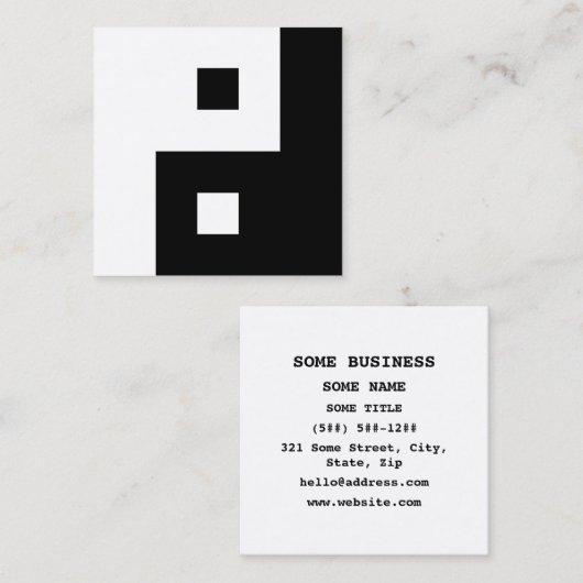 Square Yin Yang Quadratische Visitenkarte (Vorne/Hinten)