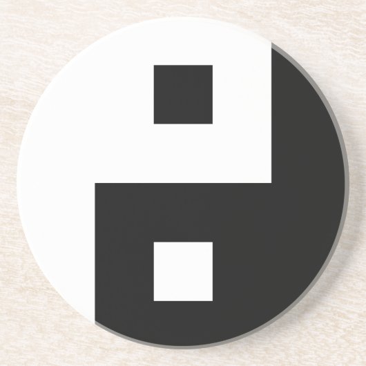 Square Yin Yang Sandstein Untersetzer (Vorne)