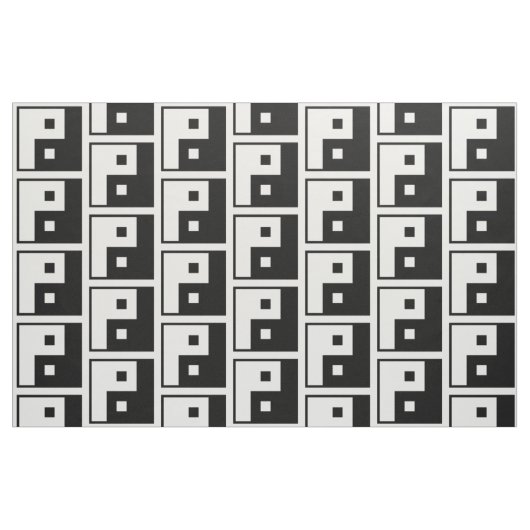 Square Yin Yang Stoff (Fat Quarter (45,7 x 55,9 cm))