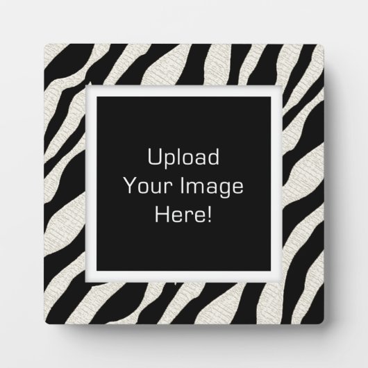 Square Zebra Print Foto Upload Display Plaque Fotoplatte (Vorderseite)