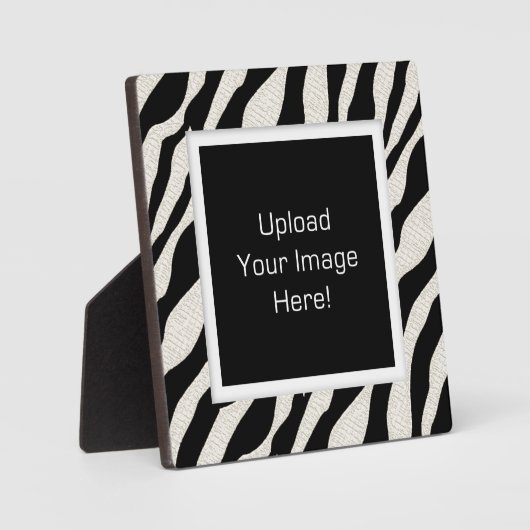 Square Zebra Print Foto Upload Display Plaque Fotoplatte (Vorderseite)