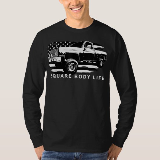 Squarebody American Flag Square Body Truck  T-Shirt (Vorderseite)