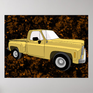 Squarebody, pick up, GMC, Chevy C10, Bild Poster