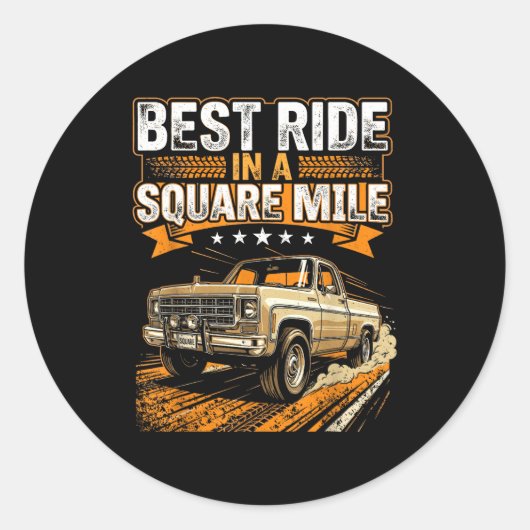 Squarebody Truck Runder Aufkleber (Vorderseite)