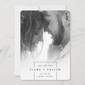 Squared Away | Simple Modern Vertical Photo Save The Date (Vorderseite)
