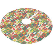 Squared Christmas Tree Skirt Polyester Weihnachtsbaumdecke (Schrägansicht)