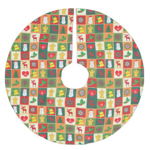 Squared Christmas Tree Skirt Polyester Weihnachtsbaumdecke