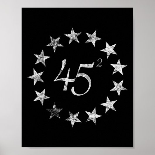 Squared Trump Betsy Ross Flag 2020 2024 Second Ter Poster (Vorne)