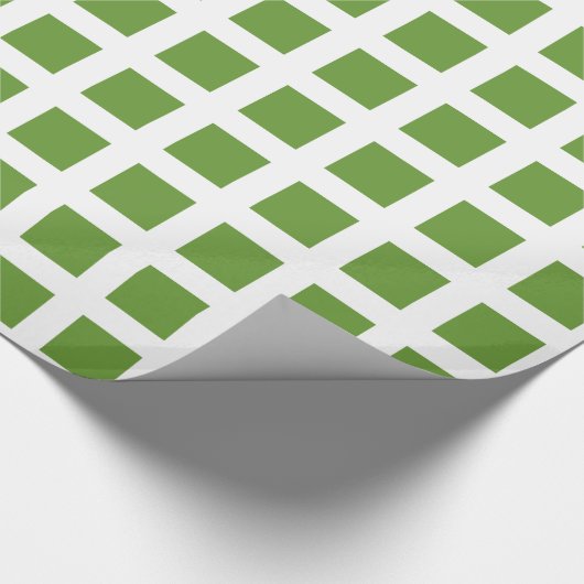 Squares - Avocado Green on White Geschenkpapier (Ecke)