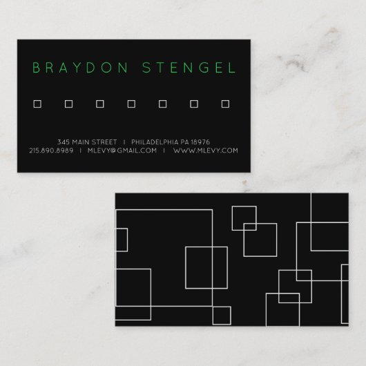 SQUARES Berufliche Visitenkarte (Vorne/Hinten)