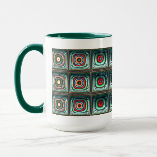 Squares Cooles Abstraktes Fine Fraktal Art Tasse (Links)