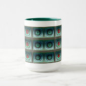 Squares Cooles Abstraktes Fine Fraktal Art Tasse (Zentrum)