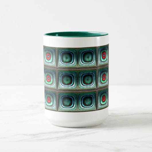 Squares Cooles Abstraktes Fine Fraktal Art Tasse (Zentrum)