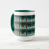Squares Cooles Abstraktes Fine Fraktal Art Tasse (Vorderseite Links)