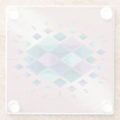 Squares Metallischer Pink Glass Untersetzer (Rückseite)