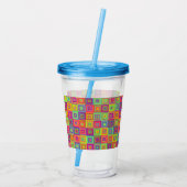 Squares Pattern Acryltrinkbecher (Rückseite)