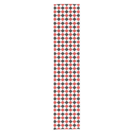 Squares Pattern black red white + your idea Kurzer Tischläufer (Vorderseite)