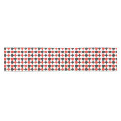 Squares Pattern black red white + your idea Kurzer Tischläufer (Horizontal)