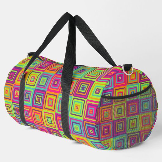 Squares Pattern Duffle Bag (Rechte Ecke)