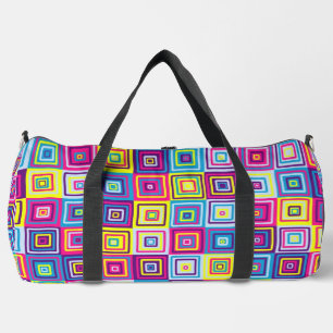 Squares Pattern Duffle Bag