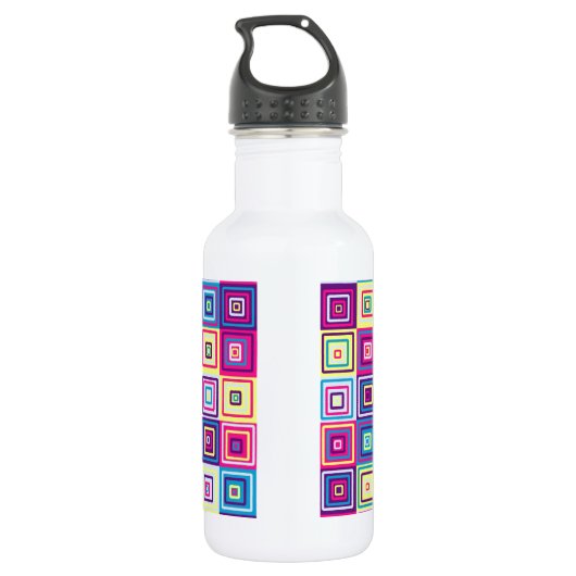 Squares Pattern Edelstahlflasche (Rückseite)