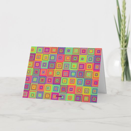 Squares Pattern Einladung (Rückseite)