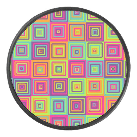 Squares Pattern Eishockey Puck (Vorderseite)